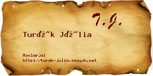 Turák Júlia névjegykártya